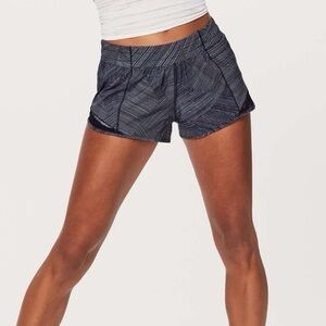 Lululemon Hotty Hot Short II, Navy Patterned, Size 6